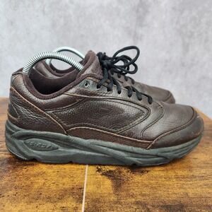 Brooks Addiction Walker Shoes Mens 7.5 Extra Wide Brown Leather Walking Sneakers